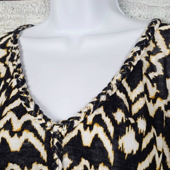 Cato Black Gold Chevron Print Tunic Top 26/28W (NWT) - Picture 4 of 8